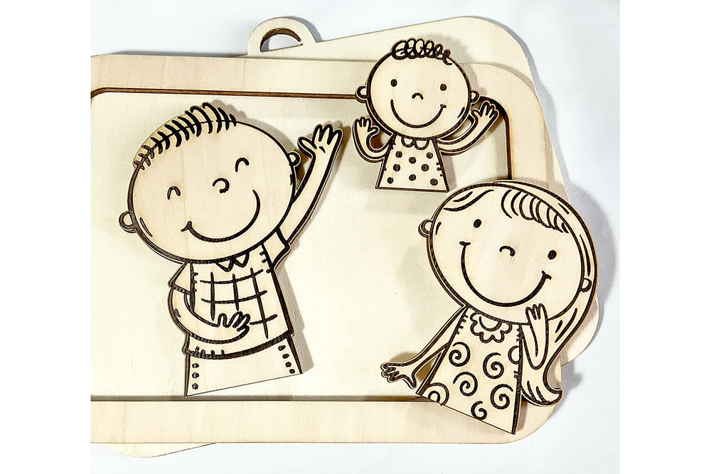 Laser Cut Files - DIY Craft for Kids - Custom Family Portrait SVG