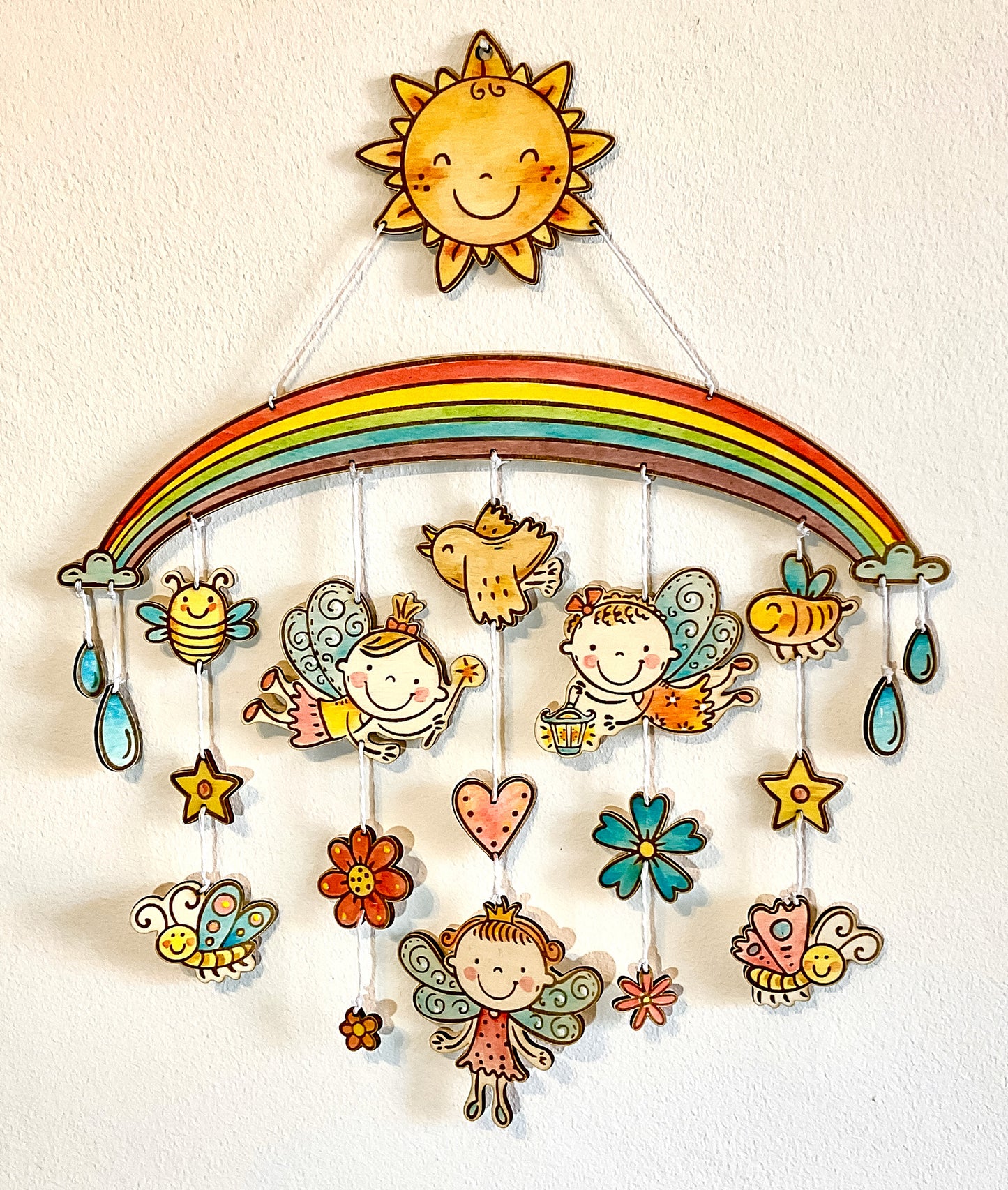 Fairy Mobile Laser Cut Nursery Decor for Kid's Room DIY Hanging Craft