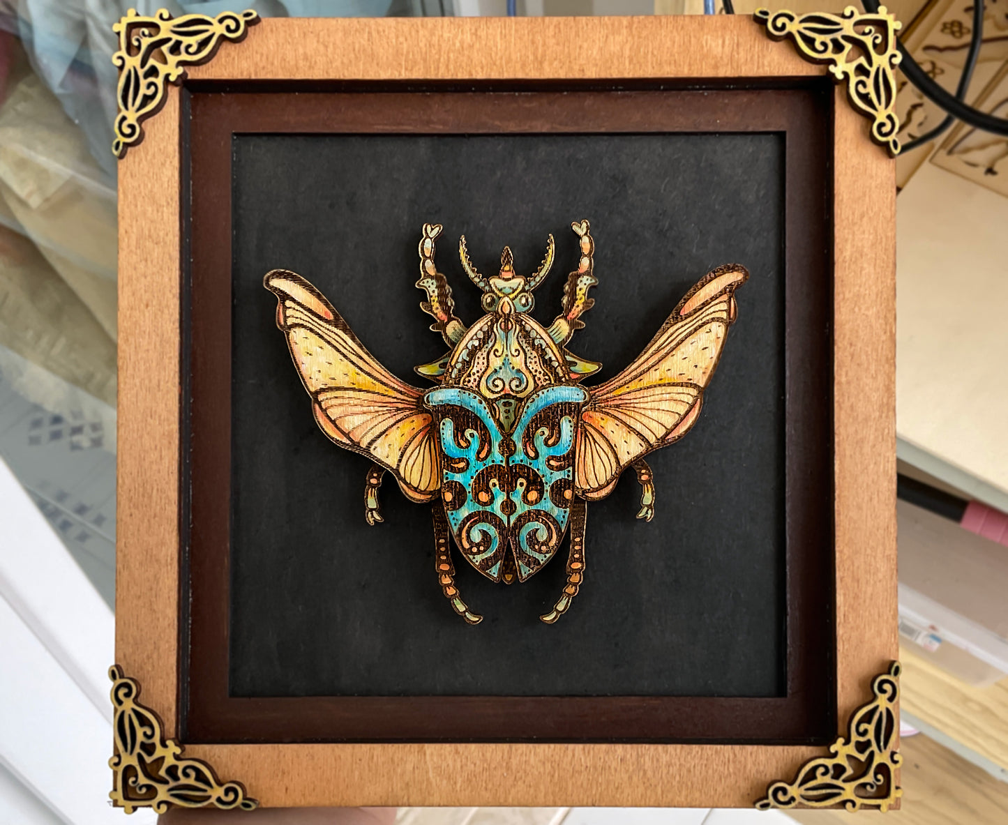 Beetle Wall Art, Decorative Insect Laser Cut File, DIY Bug Template