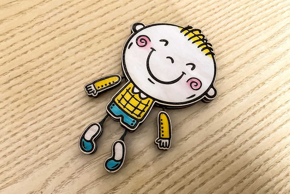 Movable Doll SVG for Laser Cutting – Cute Kids with Separate Arms and Legs