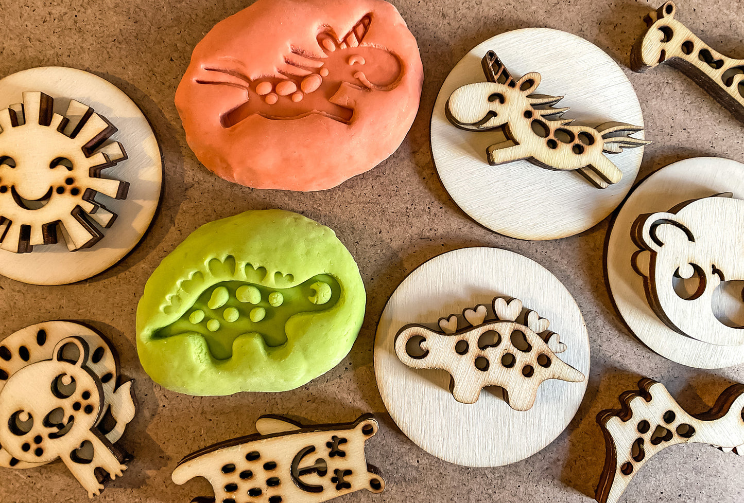 Animal Playdough & Clay Stamps. Laser Cut Files. Cute Kids DIY Craft