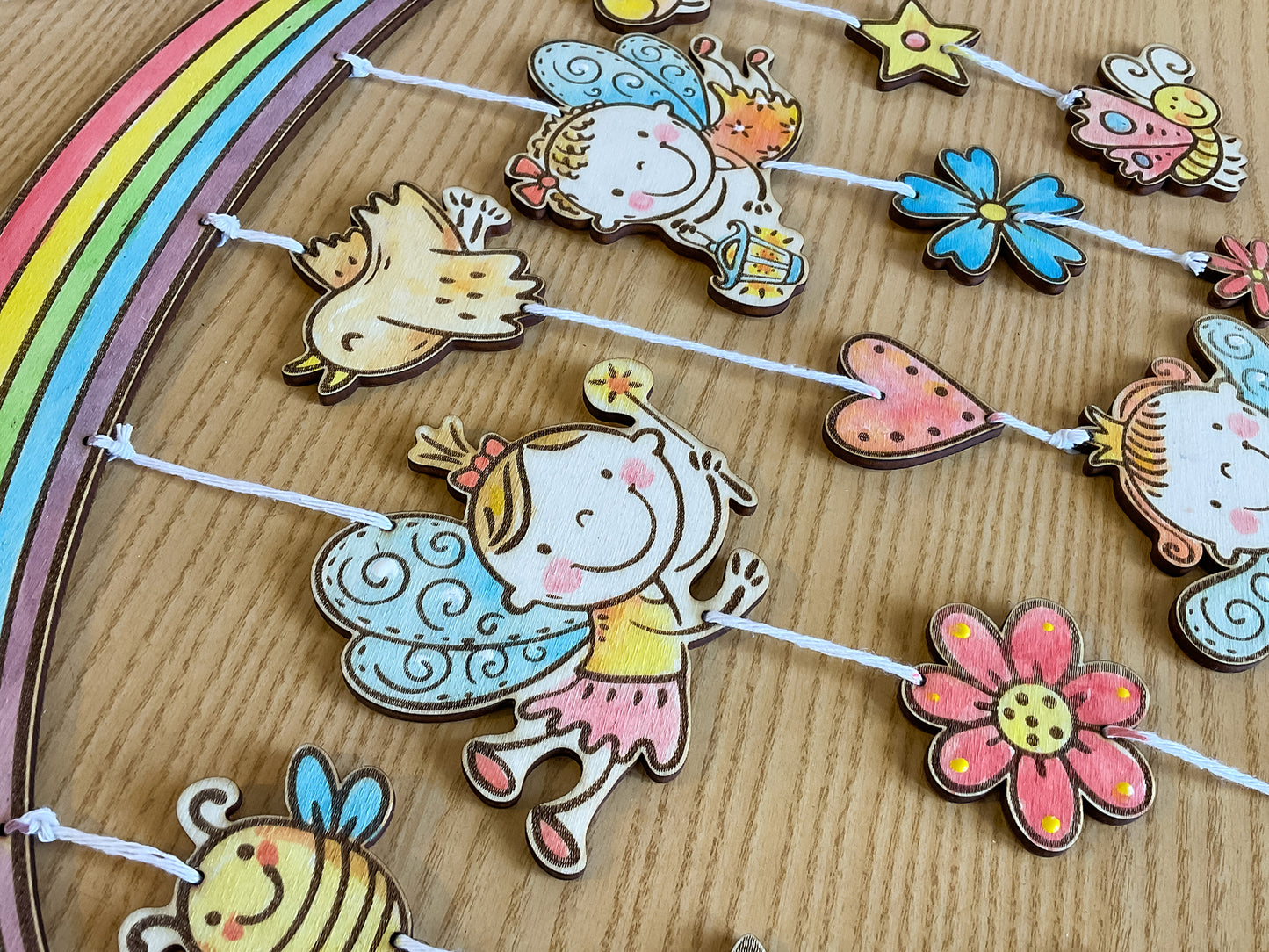 Fairy Mobile Laser Cut Nursery Decor for Kid's Room DIY Hanging Craft
