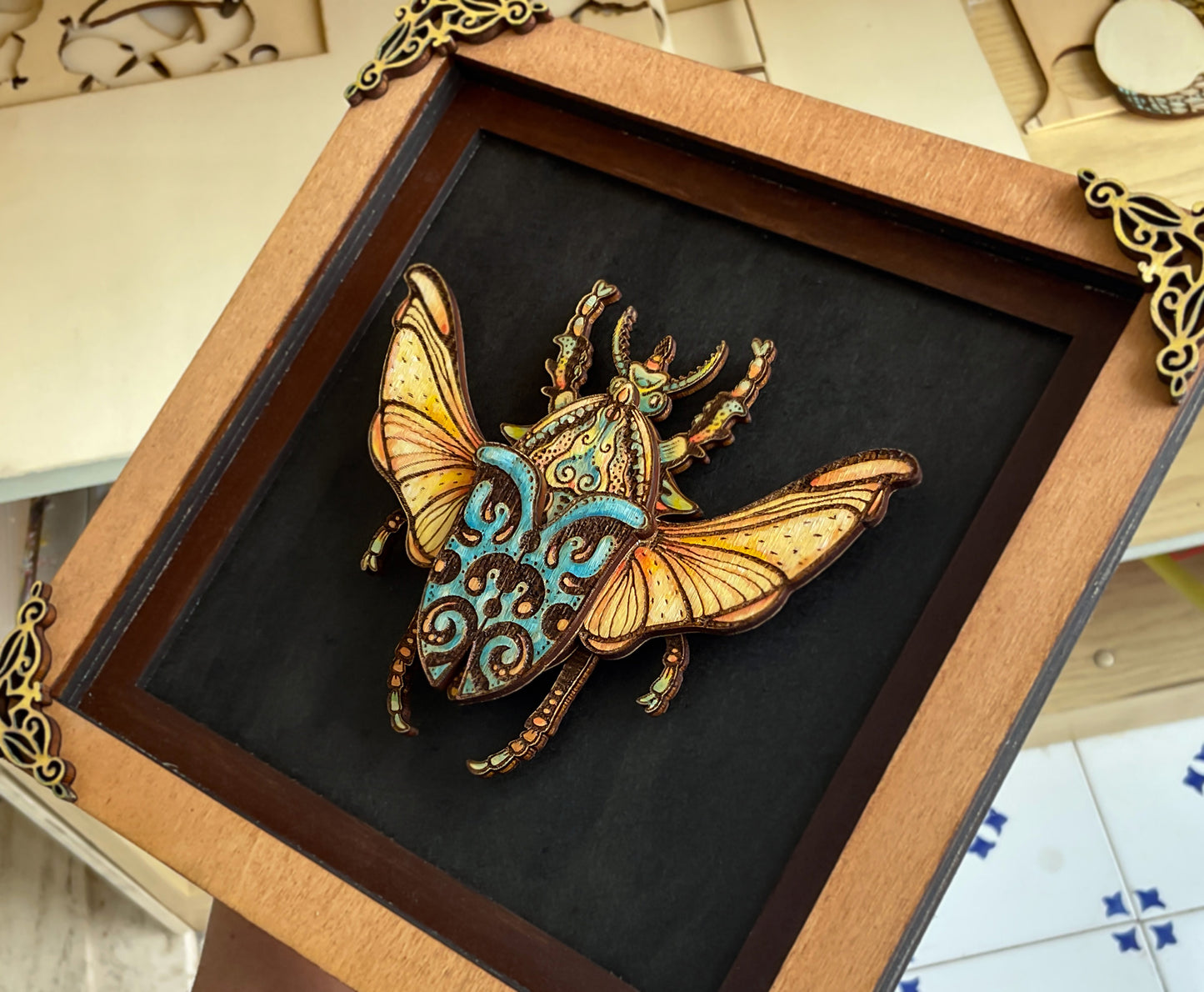 Beetle Wall Art, Decorative Insect Laser Cut File, DIY Bug Template
