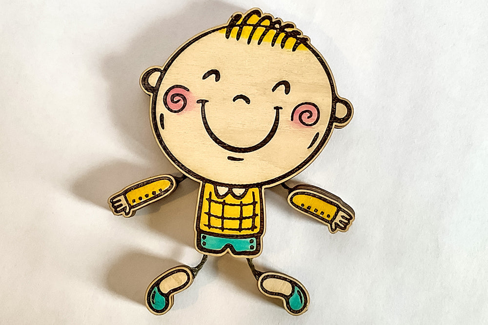 Movable Doll SVG for Laser Cutting – Cute Kids with Separate Arms and Legs