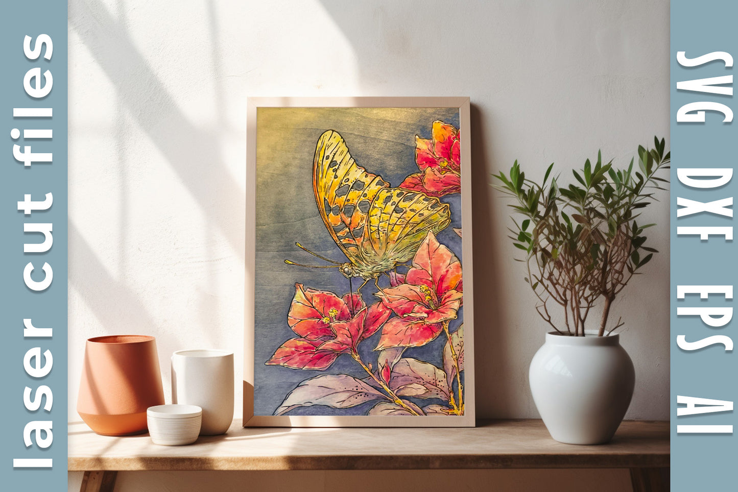 Butterfly Laser Engraving DIY Coloring Wall Art